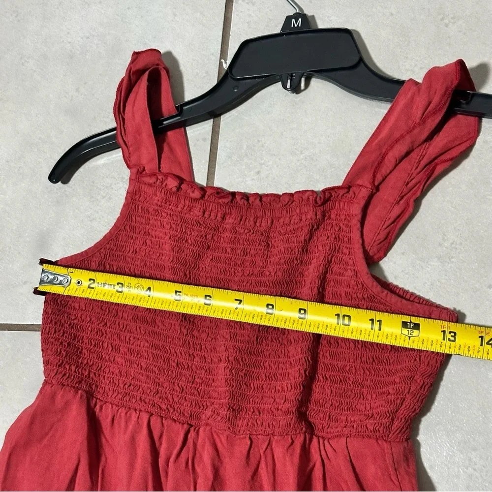 Old‎ Navy Kids Girl Orange Embroidered Dress Smocked Floral Hem size L(10/12)